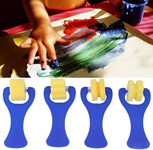 4pcs сунѓерски сликарски ролери четки комплет едукативни сунѓерски бои играчки деца DIY алатка за сликање