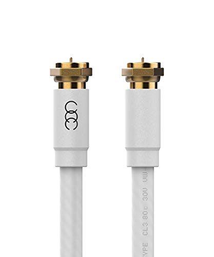 Ултра јасно кабли Коаксијален кабел 50ft - Трикратен заштитен кабел за кабел за кабел за коакции со коакции со конек со конек