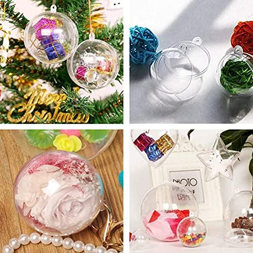 10 пакувања Божиќни украси топка чиста пластика пополнување DIY занаетчиски украс 70мм/2.75In Декорација на Божиќ