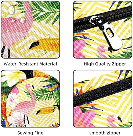 Златни бранови Фламинго тропски цветни растенија молив случај студентска канцелариска торбичка патент пенкало торба козметика торба за училишни