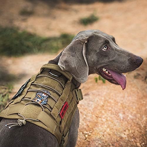 Tacticigris Tactical Dog Harness Vest, без влечен сервис кучиња елек со панели за кука и јамка, прилагодлива кучиња елек за кучиња за обука