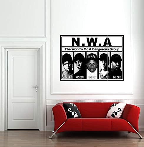 Doppelganger33 Ltd NWA Rap Group Dr Dre Ice Cube Easy E Home Decor Decor Wallиден уметнички постери Печати 47x33 инчи