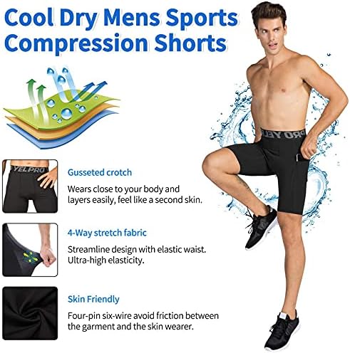 Abtioyllz 3 пакувачки шорцеви за компресија за мажи Spandex трчање тренингот атлетски базелиер шорцеви за долна облека џеб