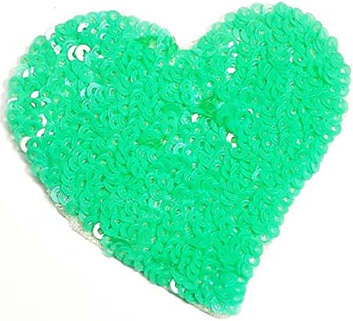 Кленплус 2 парчиња. Зелени Светки Срце Лепенка Занаети Уметност Поправка На Шиење Везено Железо На Шие На Закрпи За Значки ЗА ФАРМЕРКИ