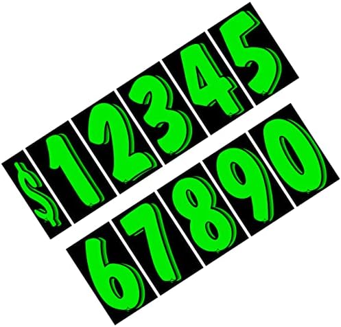 ВЕРСА-ТАГОВИ 7.5 Црна/Зелена Винил Број Налепници 11 Десетина Постави Шофершајбната цена &засилувач; 1 Пакет на секоја од 3-Ти Ред Седење &засилувач;