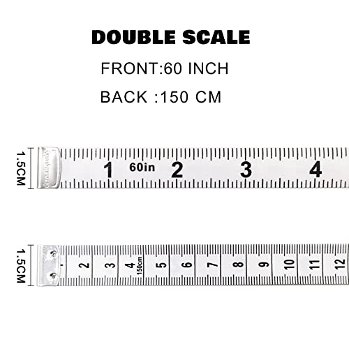 Мека мерка за мерка за шиење на телото за шиење на телесна тежина, мека лента за мерење со двојно ниво 60 инчи