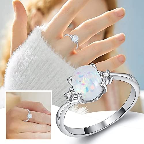 2023 година Нов фин дами сребрен прстен овален исечен ринестон накит предлог за роденден Подарок невестински ангажман забава прстен