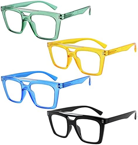 Eyekepper 4 -пакет дизајн за читање очила за жени кои читаат - мажите на квадратни читатели