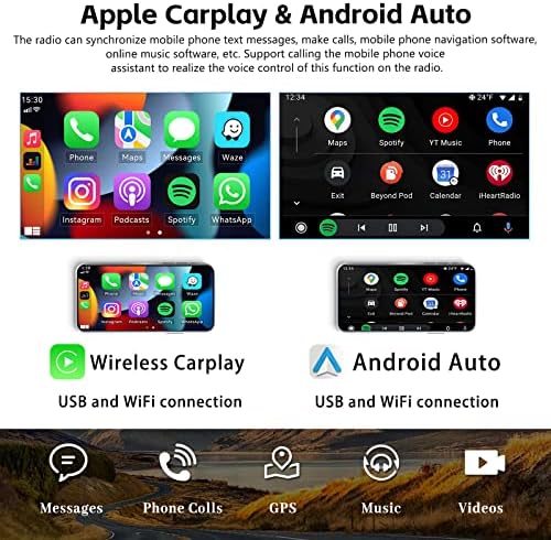 2+32Г Андроид 11 Двоен Дин Автомобил Стерео Со Apple Carplay Auto Mirror Линк Промена Позадина Тема 9 инчен Глава Единица Екран На