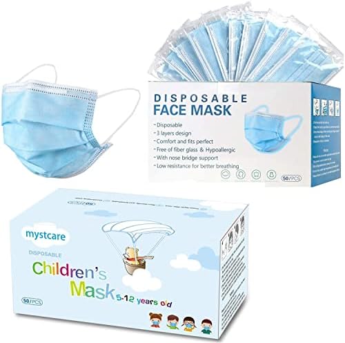 Деца 50 пакувања+возрасни 50 пакувања индивидуално спакувани завиткани заштита 3-слој дише удобно филтер за безбедност против прашина маски