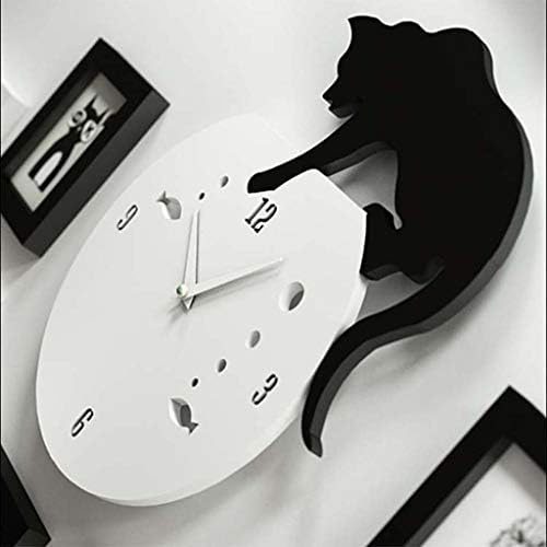 ZXW Фото -wallиден сет, ПЕТ Променлива фотографија, часовник, декоративна рамка за слика, рамка за комбинација на мачки, 12 фото рамки и 5