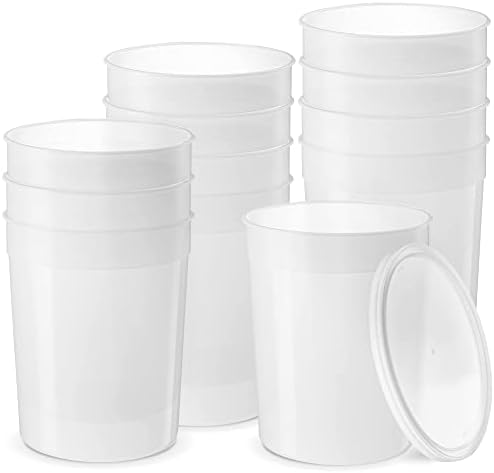 [12 Сета] 128 мл . Пластични Контејнери За Складирање Храна Со Капак, Кофа За Сладолед &засилувач; Супа Кофа