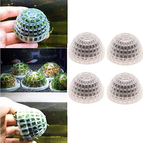 Држач за топка од кута O3CP Аквариум Мос, 4 парчиња аквариум мов топка во живо растенија обликување на филтер, одлични украси