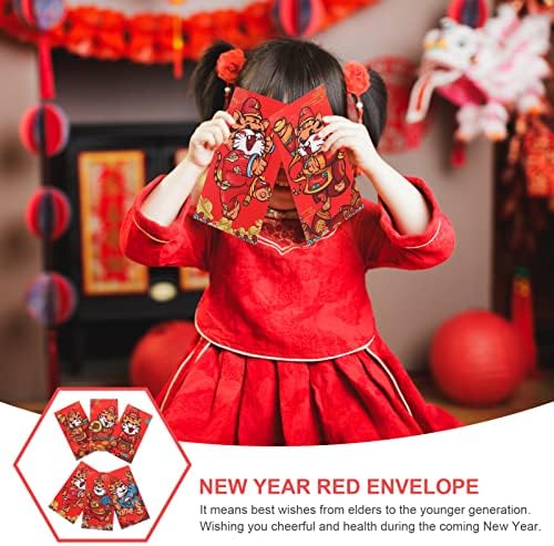 Тојвиски Кинески Новогодишни Црвени Пликови Хонг Бао: 2022 Година На Тигар Црвен Џеб Среќен Пакет Пари 12 ПАРЧИЊА Лаи Видете Кеси За Подароци