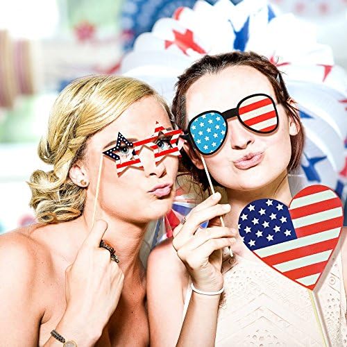 [САД-продажба] 4-ти јули Фото штанд реквизити, украси за забави на Денот на независноста, прикачени на стапчињата, од продавачот на продажба
