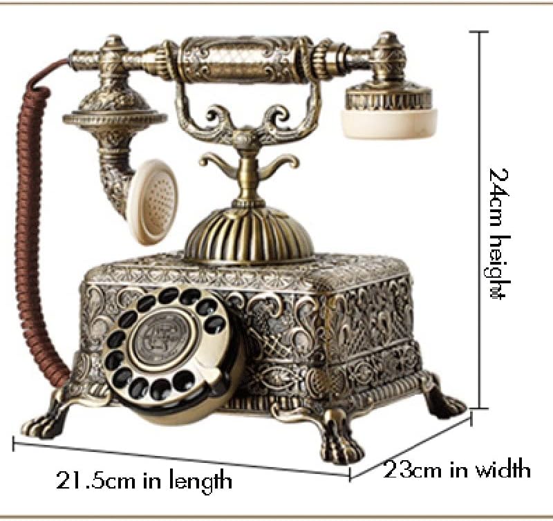 Венли Метал Гроздобер Антички телефон старомоден телефонски фиксна линија со ротационо бирање за декорација на домашни канцеларии