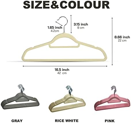Zcvacom Ultra Slim, кадифена облека што не се лизга, закачалки за облека, тешка должност со 360 степени за вртење на кука за облека,
