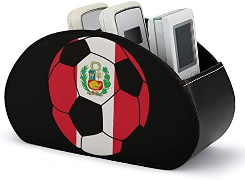 Кутија за складирање на далечински управувач со фудбал Перу, мултифункционална PU кожа ТВ далечинска држач за организатор на десктоп кутија