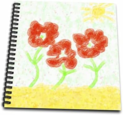 3дроза Слика На Три Портокалови Насликани Цвеќиња И Сонце Во Импресионизмот-Цртање Книги