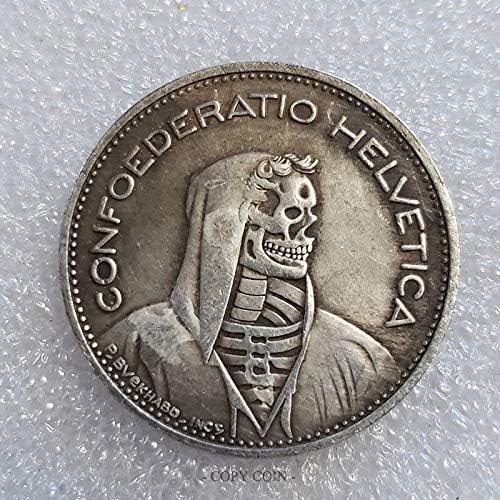 Вансп Копија Никел Монета 1965-Б Швајцарија 5 Франци - Скелет Монах Реплика Комеморативна Монета Швајцарски Скитник Монета 4