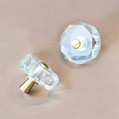 Арин рачки за влечење, копче, 4 парчиња чисти стаклени кристални копчиња месинг фиока за влечење кабинет хардвер копче бања кујнски кабинет копчиња