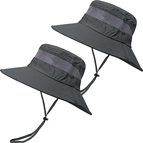 2 пакувања Boonie Sun Hat за мажи и жени со UV заштита UPF 50+ за риболов, пешачење и градинарство