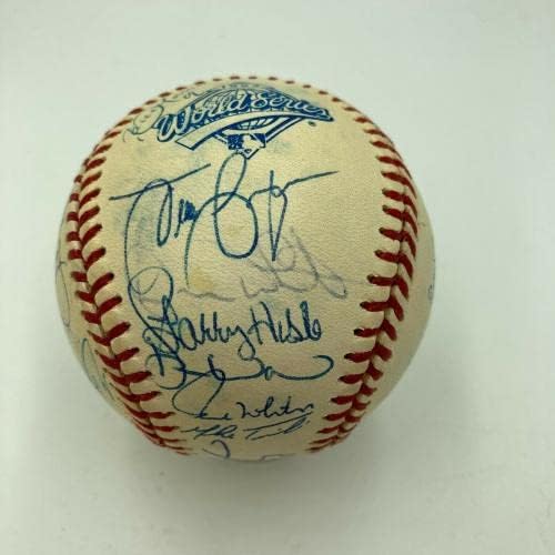 1993 година во Торонто Блу ​​aysејс, Светска серија Шампион го потпиша Бејзбол ЈСА КОА - Автограмирани бејзбол