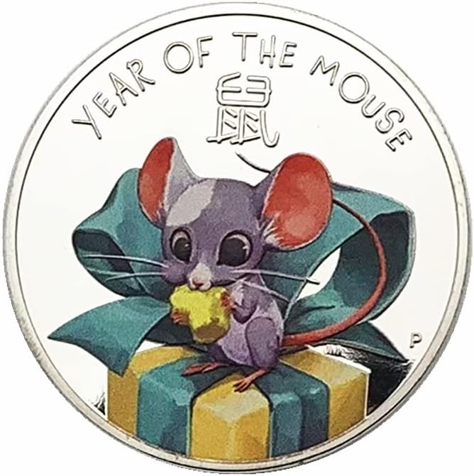 2020 Генгзи Година Голема Ушна Стаорец Животно Зодијак Сребрена Комеморативна Колекција На Монети Стаорец Новогодишна Монета За