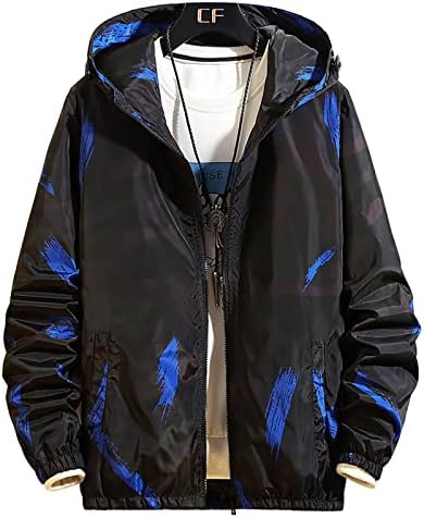 Menssdq Mens Coulds and јакни, класичен јакна со долг ракав мажи колеџ есен со качулка мека v вратот палто Zipper Loose4