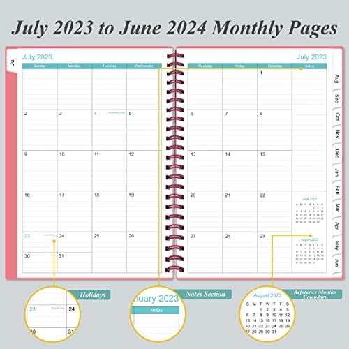 2023-2024 Планер - А5 Неделен и месечен планер и списание за следење на головите, јули 2023 година - јуни 2024 година, 6,4 x
