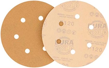 Дура-златна 100 решетка 6 дискови со шкурка, шема на 6 дупки и 6 кука и јамка DA плоча за поддршка