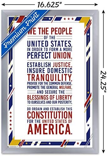 Трендови Интернационал Соединетите држави на Америка - Устав Преамбула Postид постер, 22.375 „X 34“, Премиум Нерасположена верзија