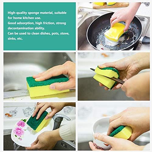 FDIT 10 парчиња кујнски сад за садови за миење садови за чистење на сунѓер за чистење на повеќекратна употреба повеќе-употреба без