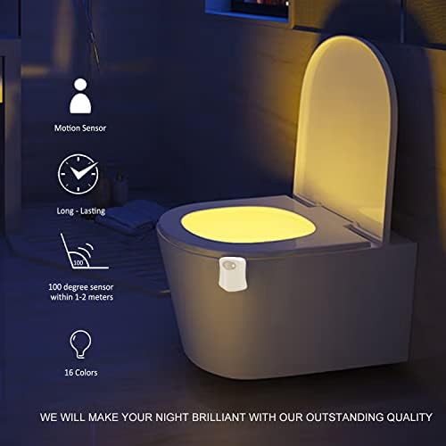 Јас - чисти предмети 16-Боја Тоалет Ноќно Светло-Движење Активирано Откривање Светла За Садови За Бања - Смешна Идеја За Роденденски Подароци