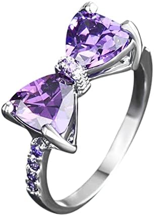 Свадбени прстени за жени Виолетова лак дијамантски прстен Елегантен прстен за ангажман на rhineston