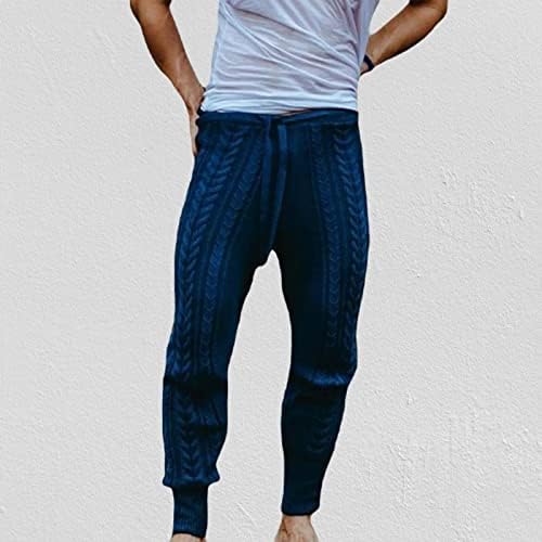 АМТФ 2022 Мажи Со Цврста Боја Буци Плетени Панталони Врвки За Влечење Тенки Фит Панталони Мажи Џерси Панталони Со Среден Пораст