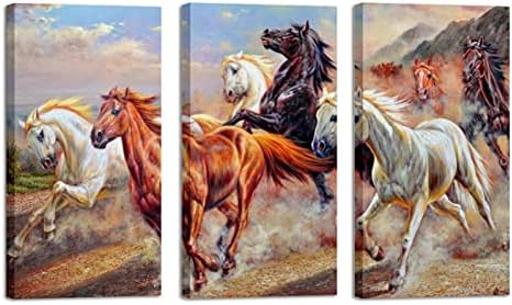 Wallидна уметност за дневна соба, Пентиум коњ врамени декоративно масло за сликање поставени декоративни модерни уметнички дела подготвени да висат 20 x40