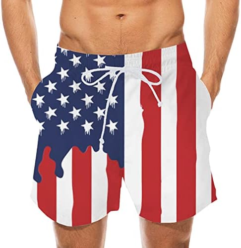 Озммјан атлетски шорцеви за мажи Ден на независност Ден на шарени знаме Печати шорцеви за еластична половината плажа пливање пантолони