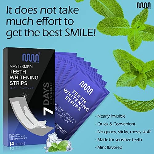 Комплет за хигиена на MasterMedi: 14 ленти за белење на заби со 4 пакувања на јазици за возрасни; Комплетен комплет за орална нега за јазик