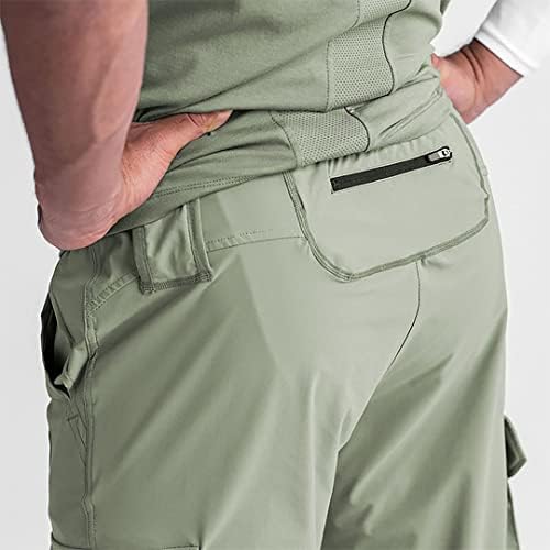 Машка лесна карго за машка лесна ребра, тенок панталони за тренингот со патенти со поштенски џебови
