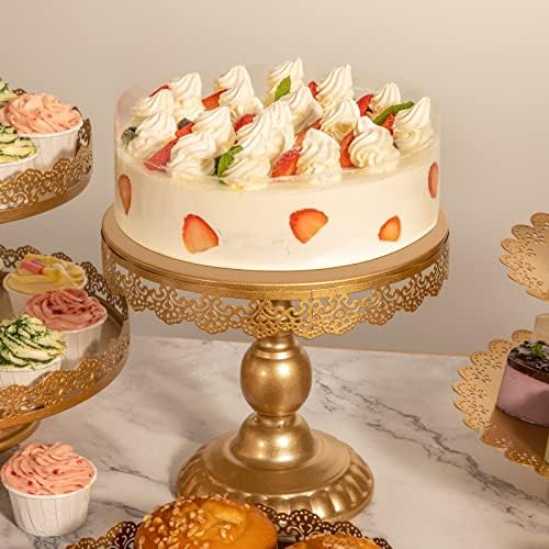 Аледо Злато Торта Штанд 5 Парчиња, Десерт Маса Дисплеј Во Собата Метал Антички Инспириран Со Торта Поп Штанд, Кула За Колачи, Третира Бонбони