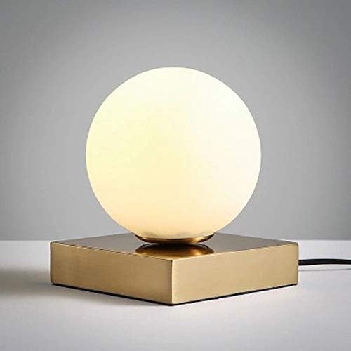 Zhyh стаклена топка метална матна ламба за спална соба за дневна соба за дневна соба канцеларија Декоративна вертикална ламба