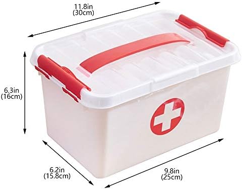 Scdhzp Медицинска Кутија За Складирање, Мала Пренослива Јасна Рачна Носење Пластична Медицина Прва Помош Десктоп Двослоен Организатор