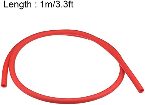uxcell латекс цевки 1/4-инчен ID 3/8-инчен OD 3,3ft Еластично гумено црево црвено