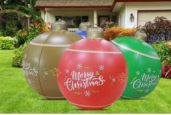 Божиќна надуена топка за украсување на новогодишни топка топка на отворено Божиќен подарок, зелена