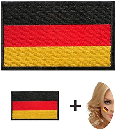 Пакетот за прицврстувачи на кука и јамка на германија Германија, вклучува 1 лепенка и 15 чаршафи Германија Привремени тетоважи за лице