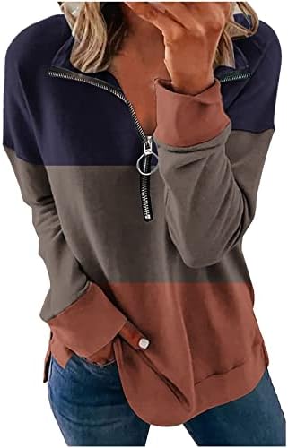 Пулвер за жени обични влечења да се носат со хеланки маица проток на атлетски влезови врвови на улична облека пуловер