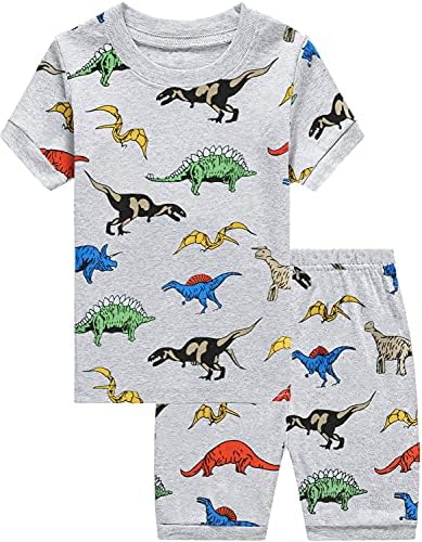 Дете момчиња пижами памук лето ПЈС за момче џеми диносаурус воз за спиење кратки комплети