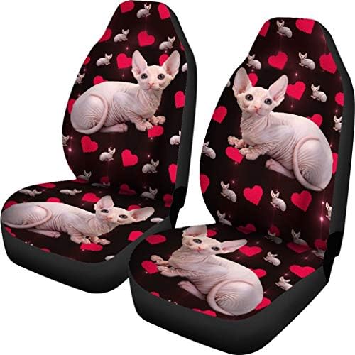 Сфинкс мачка со срцеви обрасци Прикриени за седишта за автомобили