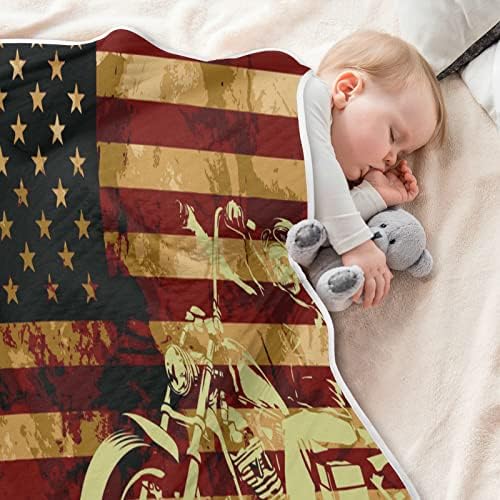 Кигаи гроздобер американско знаме бебе ќебе меко и топло креветчето ќебе 30х40 инчи.